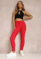 Spodnie damskie - Czerwone Spodnie Actessa - miniaturka - grafika 1