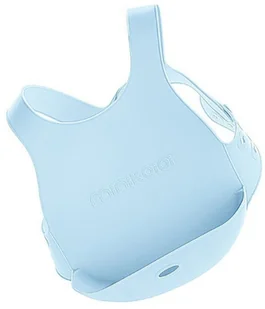 MINIKOIOI Śliniak silikonowy z kieszonką niebieski MINIKOIOI 8681176330317 - Śliniaki i fartuszki - miniaturka - grafika 2