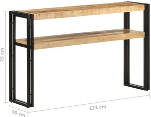 VidaXL Lumarko Stolik konsolowy, 120 x 30 x 75 cm, surowe drewno mango 321099 VidaXL - Ławy i stoliki kawowe - miniaturka - grafika 5