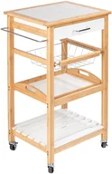 Wózki kuchenne - Wózek kuchenny na kółkach FINJA drewno bambusowe + MDF WENKO None - miniaturka - grafika 1