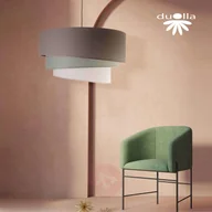 Lampy sufitowe - Trio DUOLLA Lampa wisząca beżowa/akwamaryna/ecru - miniaturka - grafika 1