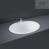 Umywalki - RAK Ceramics Ceramics JESSICA UMYWALKA WPUSZCZANA OWALNA 53X43,5 CM Z OTWOREM LAJE00001 - miniaturka - grafika 1