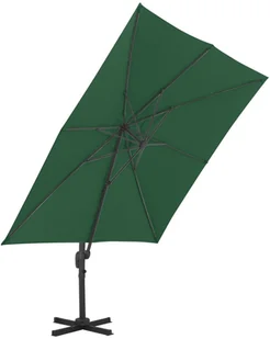 vidaXL Parasol wiszący z aluminiowym słupkiem, 400x300 cm, zielony - Parasole ogrodowe - miniaturka - grafika 5