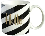 Kubki - LA CARTERIE Także carterie 76000602 Hello kubek porcelanowy czarny/złoty 11,6 x 9,5 x 8,2 cm 76000602 - miniaturka - grafika 1
