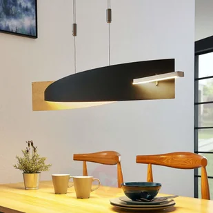 Lampenwelt COM Lampa wisząca LED Marija, pionowa osłona, rdzawa - Lampy sufitowe - miniaturka - grafika 3