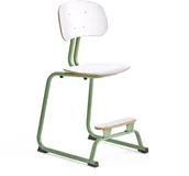 Meble do szkół i przedszkoli - AJ Produkty Krzesło szkolne YNGVE, na płozach, zielony, biały, H 520 mm - miniaturka - grafika 1