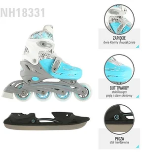 Nils EXTREME NH18331 NIEBIESKI 4w1 ROZM. M (35-38) ŁYŻWOROLKI Z WYM. PŁOZĄ HOKEJOWĄ EXTREME - Rolki Nils EXTREME NH18331 NIEBIESKI 4w1 ROZM. M (35-38) ŁYŻWOROLKI Z WYM. PŁOZĄ HOKEJOWĄ EXTREME - Rolki - miniaturka - grafika 3