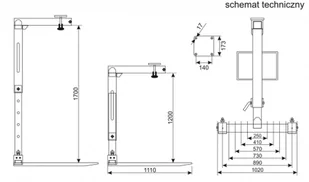 808 HYLDROBLE Widły do palet sprężynowe pod hak udźwig 2 T długość wideł 1000mm robocza 170cm) 80879550 79550-uniw - Wyposażenie gospodarstwa rolnego - miniaturka - grafika 2
