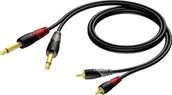 Kable - Procab Kabel CLA631/3 2 x RCA/Cinch male 2 x 6.3 mm Jack male mono 3 meter CLA631/3 - miniaturka - grafika 1