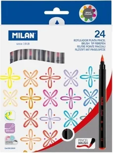 Flamastry z pędzelkiem 24 kolory MILAN - Przybory szkolne - miniaturka - grafika 2