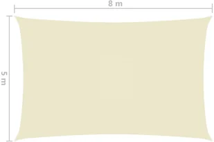 vidaXL Prostokątny żagiel ogrodowy, tkanina Oxford, 5x8 m, kremowy 135221 - Parasole ogrodowe - miniaturka - grafika 6