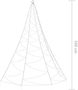 vidaXL Choinka ścienna z hakiem, 720 punktów LED, ciepła biel, 5 m! 328644 - Lampy ogrodowe - miniaturka - grafika 7