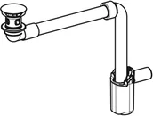 Syfony - Geberit Syfon umywalkowy oszczędzający miejsce chrom połysk 152.091.21.1 - miniaturka - grafika 1