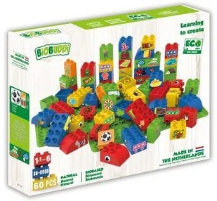B&B BiOBUDDi BiOBUDDi Klocki edukacyjne, 60 części, 2 płyty bazowe, 0008 0008 - Klocki - miniaturka - grafika 4