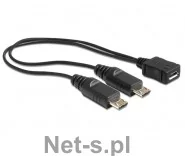 Delock 20.5cm, USB micro-B - 2 x USB micro-B kabel USB - Kable USB - miniaturka - grafika 2