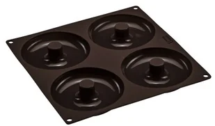 Lurch Flexi cronuts forma silikonowa forma do pieczenia do 12 cm bagels, 4-krotnie, silikon, brązowa, 26.5 x 26.5 x 3.5 cm 85088 - Formy do ciast - miniaturka - grafika 2