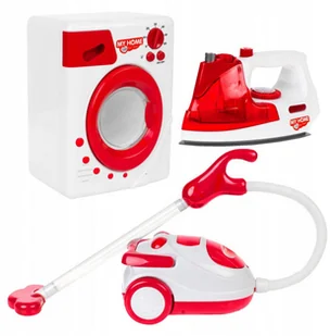 Duży zestaw Agd 3w1 odkurzacz pralka żelazko dla d - Zabawki AGD - miniaturka - grafika 2