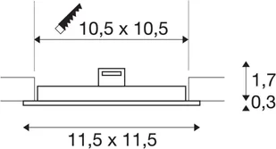 Spotline SLV SENSER 12 DL wewnętrzna oprawa sufitowa wpuszczana LED prostokątna biała 4000 K 1004697) SLV 1004697 - Oprawy, klosze i abażury - miniaturka - grafika 3
