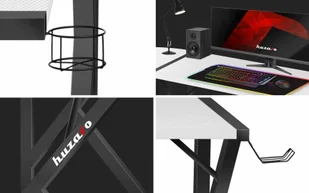 HUZARO Ultra nowoczesne narożne biurko gamingowe Hero 6.3 białe Hero 6.3 white - Biurka gamingowe - miniaturka - grafika 13