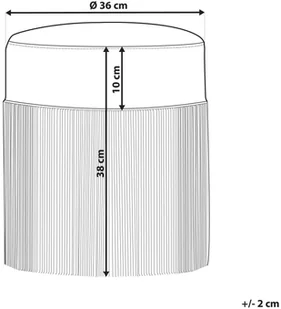Beliani Puf z frędzlami 36 cm beżowy VIRGINIA - Taborety i hokery - miniaturka - grafika 8