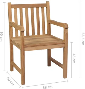 vidaXL Krzesła ogrodowe z czarnymi poduszkami, 6 szt., drewno tekowe! 3073053 - Fotele i krzesła ogrodowe - miniaturka - grafika 12