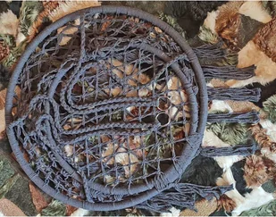 SASKA GARDEN Hamak ażurowy fotel wiszący 80x60cm luxe z poduszką szary 1026954 - Fotele ogrodowe wiszące - miniaturka - grafika 29