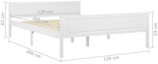 vidaXL Lumarko Rama łóżka z litego drewna sosnowego, biała, 120 x 200 cm 322105 - Łóżka - miniaturka - grafika 6