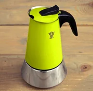 Zaparzacze i kawiarki - Pezzetti kawiarka stalowa Steelexpress 6 espresso zielona - miniaturka - grafika 1