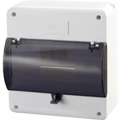 Wyłączniki światła i elektryczne - Karlik Rozdzielnica niskonapięciowa 8 modułowa z zerem i klapką OBUDOWY I ROZDZIELNICE OB-8ZZK - miniaturka - grafika 1