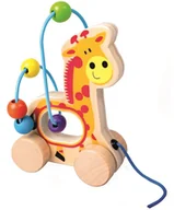 Zabawki interaktywne dla dzieci - BINO Mała pętla motoryczna do ciągnięcia Żyrafa Madzia 84210 - miniaturka - grafika 1