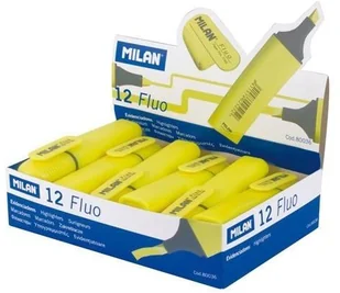 Milan Zakreślacz Fluo płaski ze ściętą końcówką żółty 80036 WIKR-929115 WIKR-929115 - Artykuły biurowe - miniaturka - grafika 3