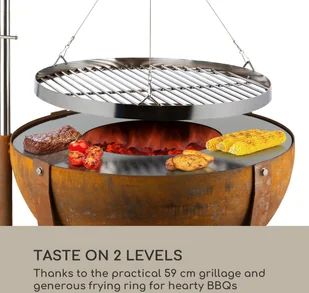 Blumfeldt Blumfeldt Fire Globe, misa paleniskowa z grillem, 60 cm średnicy, stal GDI11-Fireglobe - Paleniska ogrodowe - miniaturka - grafika 3