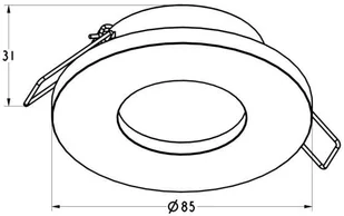 Zuma Line Podtynkowa LAMPA sufitowa CHIPO ARGU10-034 metalowa OPRAWA oczko WPUST okrągły do zabudowy łazienkowy IP54 czarny ARGU10-034 - Lampy sufitowe - miniaturka - grafika 2