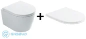 Miski WC - Globo Forty3 43x36 cm Senzabrida z deską biały FOS06.BI+FOR22BI - miniaturka - grafika 1