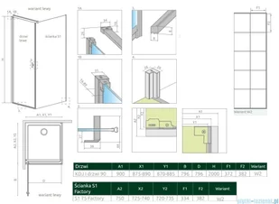 Radaway Nes Black Kdj I Factory 90x75 lewa 10022090-54-55L/10039075-54-55 - Kabiny prysznicowe - miniaturka - grafika 2