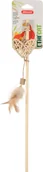 Zabawki dla kotów - Zolux Zabawka dla kota ETHICAT wędka serce z rattanu i pió 580767 - miniaturka - grafika 1