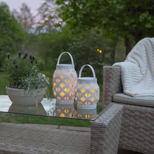 Best Season Latarnia LED Flame Lantern, biała, wysokość 23 cm - Lampy ogrodowe - miniaturka - grafika 5