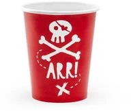 Dekoracje i nakrycia stołu na imprezę - PartyDeco Kubeczki Piraci, czerwony, 220ml (1 op. / 6 szt.) KPP15-007-EU1 [17998876] - miniaturka - grafika 1