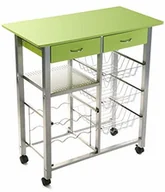 Wózki kuchenne - Versa Versa, 15810410, wózek kuchenny z wbudowanym regałem na butelki, wymiary: 82 x 40 x 76 cm, 4 kółka, kolor: biały 15810416 - miniaturka - grafika 1