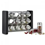 Pojemniki na przyprawy - Kuchenprofi Stojak na 12 przypraw 29,5x12x22 cm czarno-srebrny KU-2617502812 - miniaturka - grafika 1