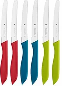 Noże - WMF Classic Line 6-częściowy nóż śniadaniowy, 23 cm, nóż do bułek ze szlifem falistym, nóż do chleba, specjalna stal ostrza, uchwyt z tworzywa sztucznego, kolorowy - miniaturka - grafika 1
