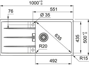 Franke Zlew Centro CNG 611-100 onyx 114.0633.122 - Zlewozmywaki - miniaturka - grafika 3