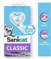 Żwirek dla kotów - Sanicat Sanicat, żwirek dla kota, różne rodzaje  - Classic, żwirek zbrylający się, lawenda, 16 l - miniaturka - grafika 1