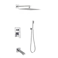 Baterie wannowe i prysznicowe - STELLMAN Bateria Wannowa Natryskowa Prysznicowa QATRO Podtynkowa z Deszczownicą 20 cm - miniaturka - grafika 1