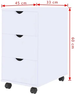 vidaXL Szafka z szufladami, 33 x 45 x 60 cm, biała - Komody - miniaturka - grafika 6