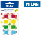 MILAN Indeksy transparentne fluo 4 kolory 45 x 12 mm 140 sztuk - Szkolne artykuły papiernicze - miniaturka - grafika 3
