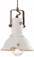 Lampy sufitowe - Ferro Luce Lampa wisząca C1691, design industrialny, biała - miniaturka - grafika 1