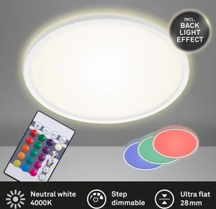 Briloner Panel LED Slim, ultra płaski, okrągły, efekt RGB/W - Lampy sufitowe - miniaturka - grafika 5