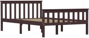 vidaXL Rama łóżka, ciemnobrązowa, lite drewno sosnowe, 120 x 200 cm - Łóżka - miniaturka - grafika 2