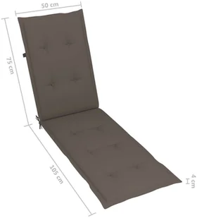vidaXL Leżak tarasowy z podnóżkiem i poduszką, lite drewno akacjowe 3064022 - Leżaki ogrodowe - miniaturka - grafika 10